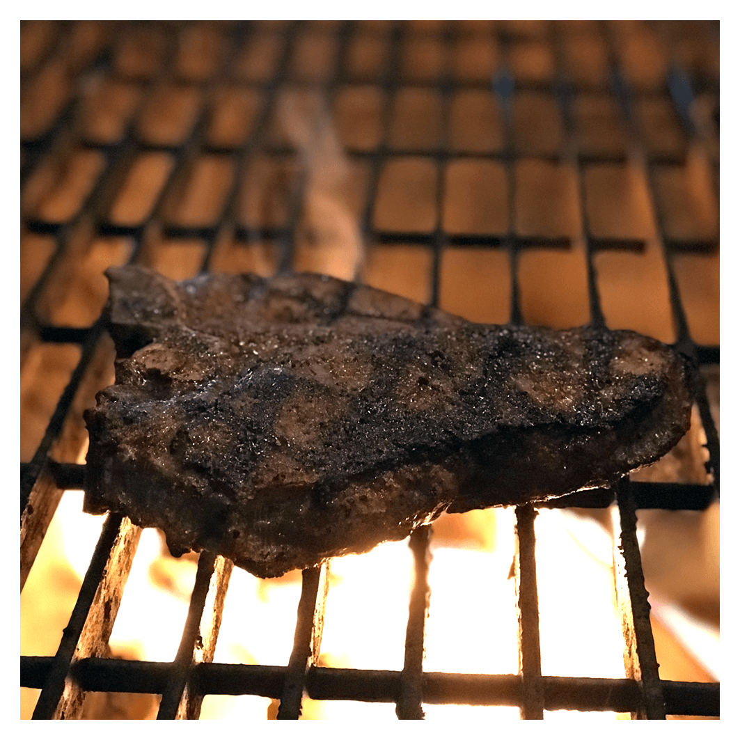 steak on the grill